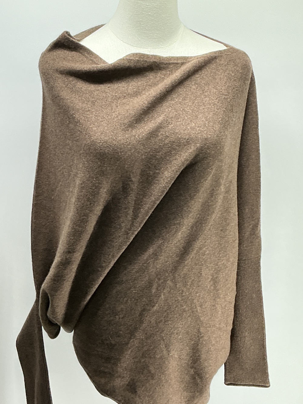 100% Mongolian Cashmere Asymmetric Draped Sweater